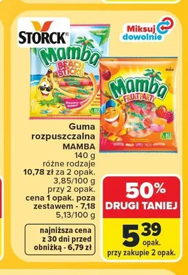 Guma rozpuszczalna Mamba Fruitasty promocja w Carrefour