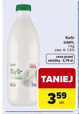 Kefir SIMPL zaw. tł. 1,5% promocja w Carrefour