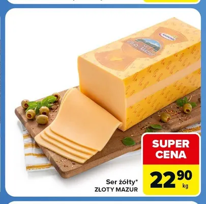 Ser żółty Złoty Mazur promocja w Carrefour Market