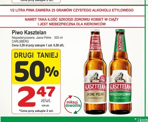 Piwo Kasztelan Jasne Pełne promocja w Marketvita