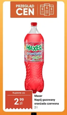 Napój gazowany Maxer oranżada czerwona 20% soku bez substancji konserwujących promocja w Dino
