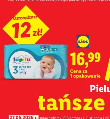 Pieluchy Lupilu Soft & Dry 3 promocja w Lidl