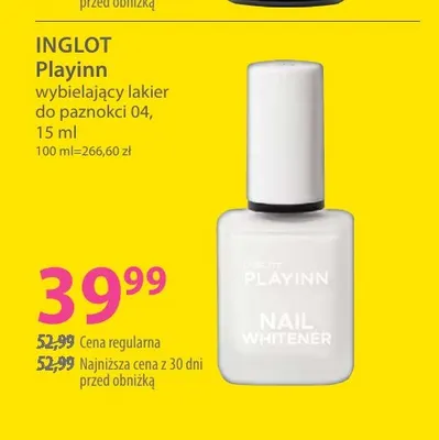Playinn wybielający lakier do paznokci 04 Inglot promocja w Hebe