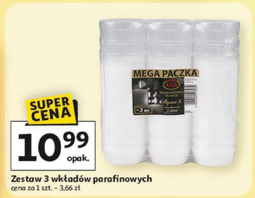 Zestaw 3 wkładów parafinowych promocja w Auchan