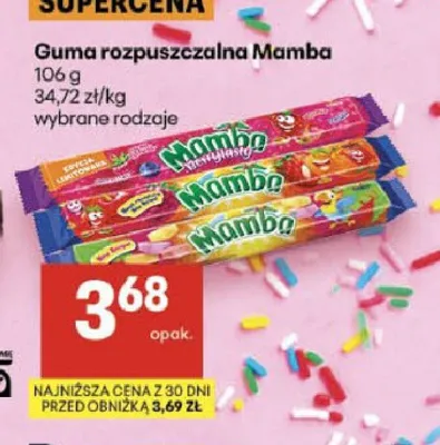 Guma rozpuszczalna Mamba promocja w Delikatesy Centrum