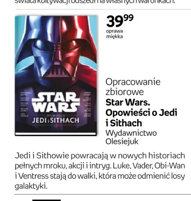 Książka Star Wars. Opowieści o Jedi i Sithach Olesiejuk promocja w Empik