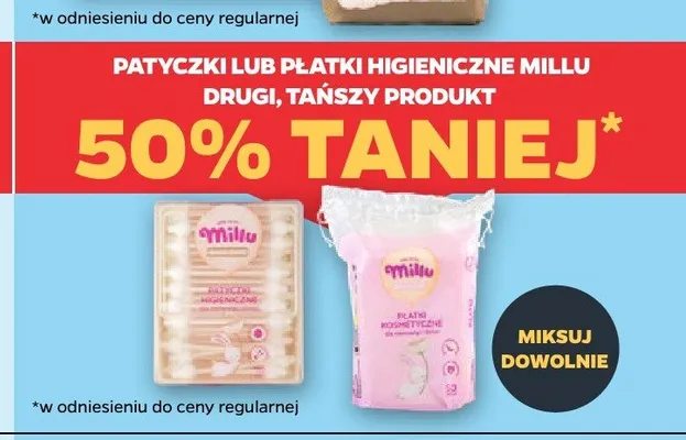 Patyczki lub płatki higieniczne Millu promocja w Netto