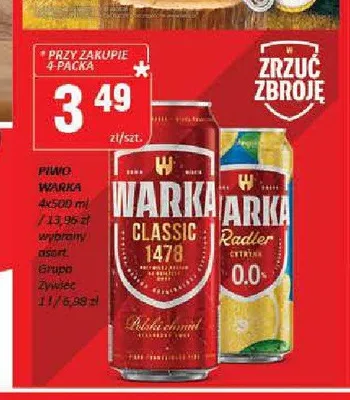 Piwo bezalkoholowe Warka Radler Cytryna 4-pak promocja w Chorten