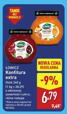 Konfitura brzoskwiniowa Łowicz promocja w Aldi