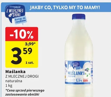 Maślanka z mlecznej drogi naturalna promocja w Intermarche