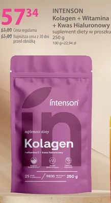 Suplement diety w proszku Kolagen + Witamina C + Kwas Hialuronowy Intenson promocja w Hebe