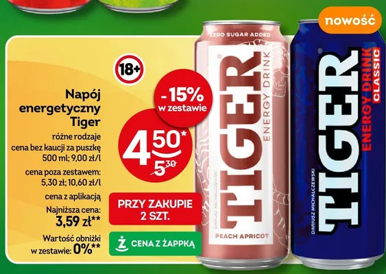 Napój energetyczny Tiger Classic promocja w Żabka