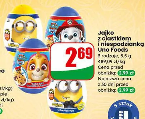 Jajko z ciastkiem i niespodzianką promocja w Dino