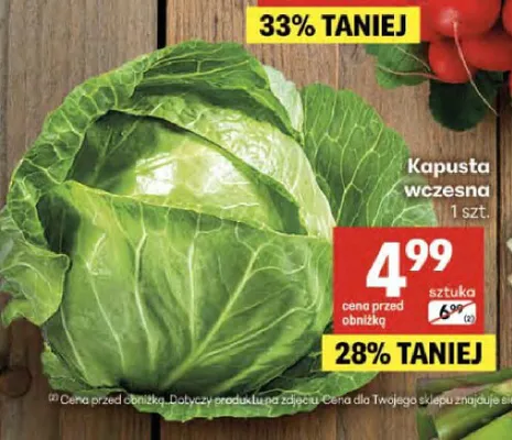 Kapusta wczesna promocja w Delikatesy Centrum