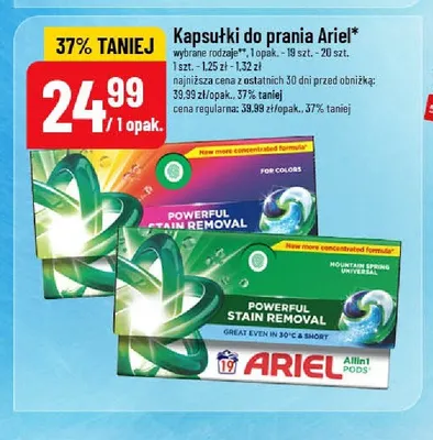 Kapsułki do prania Ariel For Colors promocja w POLOmarket