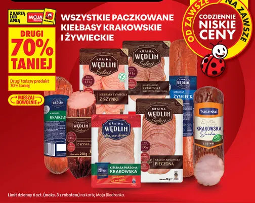 Kiełbasa krakowska Kraina Wędlin promocja w Biedronka