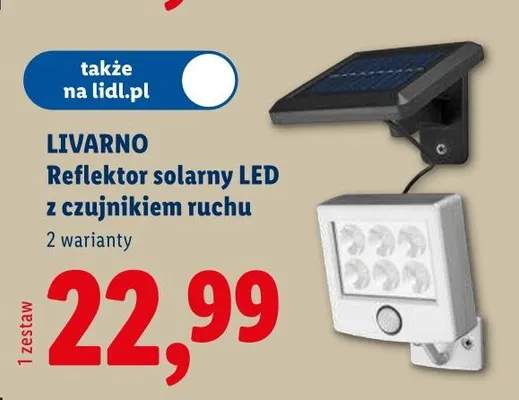 Reflektor solarny LED z czujnikiem ruchu Livarno promocja w Lidl