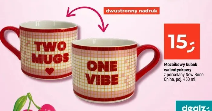 Mozaikowy kubek walentynkowy z porcelany New Bone China promocja w Dealz