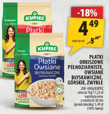 Płatki orkiszowe pełnoziarniste, owsiane błyskawiczne, górskie, zwykłe promocja w Arhelan