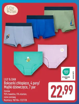 Majtki dziewczęce Lily & Dan 7-pak promocja w Aldi