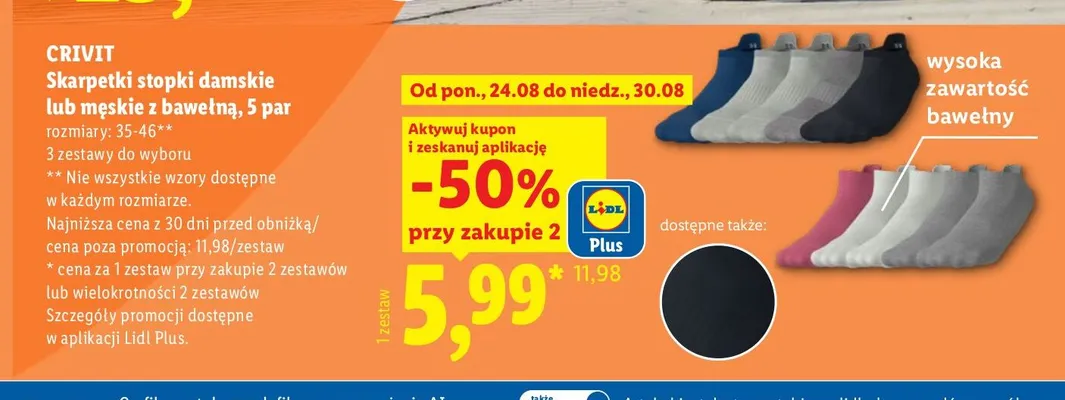 Skarpetki stopki damskie CRIVIT 5-pak promocja w Lidl