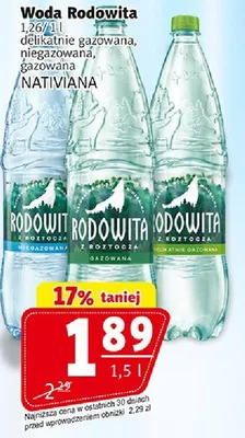 Woda Rodowita delikatnie gazowana, niegazowana, gazowana promocja w Prim Market