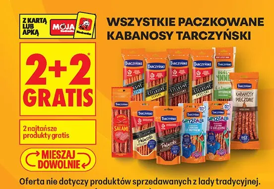 Wszystkie paczkowane kabanosy tarczyński promocja w Biedronka