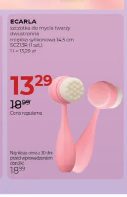 Szczotka do mycia twarzy dwustronna miękka silikonowa Ecarla 14,5 cm SCZ13R promocja w Drogerie Jawa