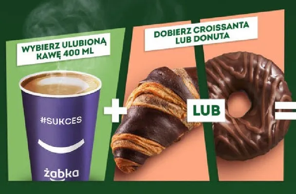 Croissant lub donut + kawa 400ml promocja w Żabka