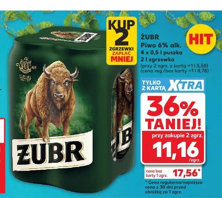 Piwo Żubr 4-pak promocja w Kaufland