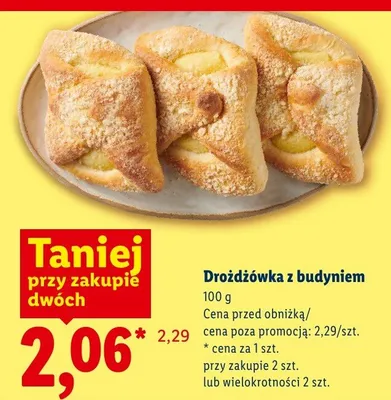 Drożdżówka z budyniem Piekarnia Lidla promocja w Lidl