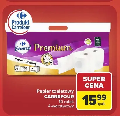 Papier toaletowy Carrefour Essential Premium promocja w Carrefour Market