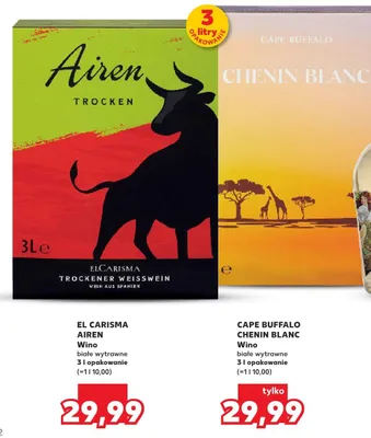 Wino białe wytrawne El Carisma Airen Trocken promocja w Kaufland