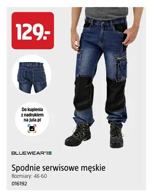 Spodnie serwisowe męskie Bluewear promocja w Jula