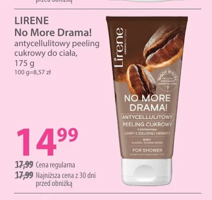 Antycellulitowy peeling cukrowy do ciała No More Drama! Lirene promocja w Hebe