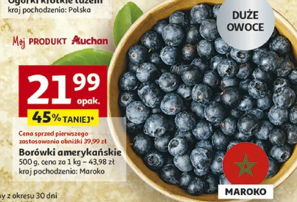 Borówki amerykańskie promocja w Auchan