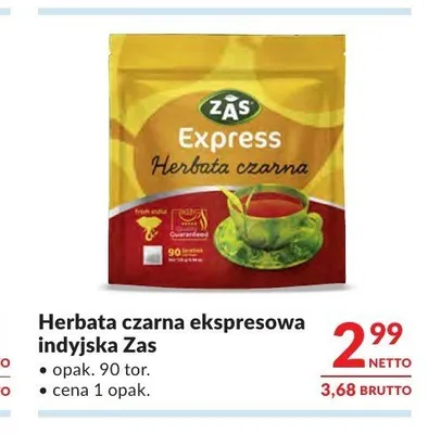 Herbata czarna ekspresowa indyjska Zas Express promocja w Makro