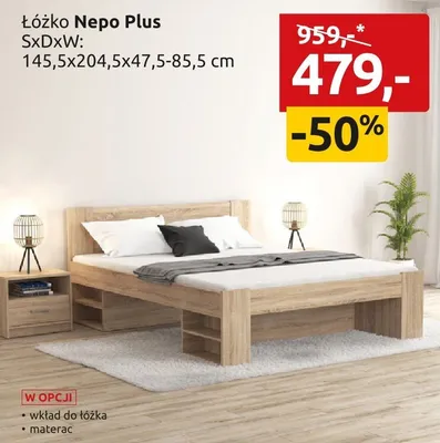 Łóżko Nepo Plus promocja w Black Red White