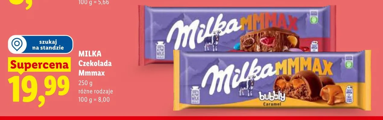 Czekolada Milka Mmmax Bubbly Caramel promocja w Lidl
