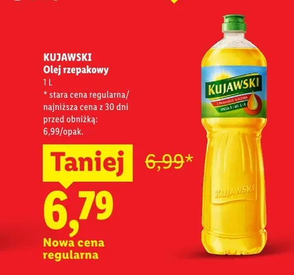 Olej rzepakowy Kujawski promocja w Lidl