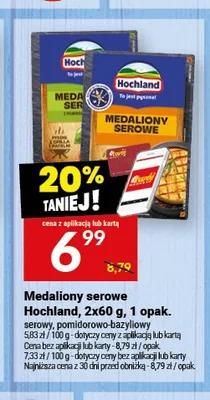 Medaliony serowe Hochland pomidorowo-bazyliowy promocja w Twój Market