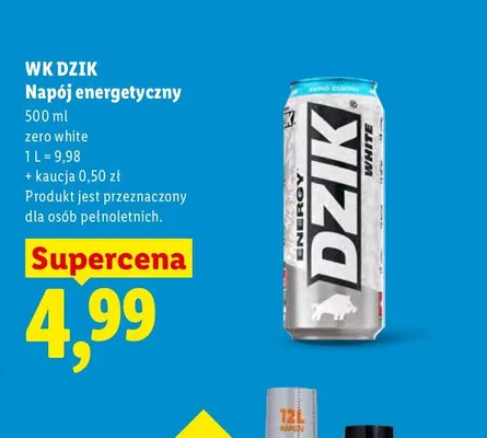 Napój energetyczny zero white WK Dzik promocja w Lidl