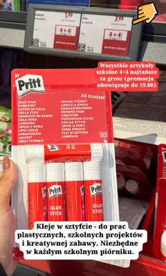 Kleje w sztyfcie Pritt Classic promocja w Lidl