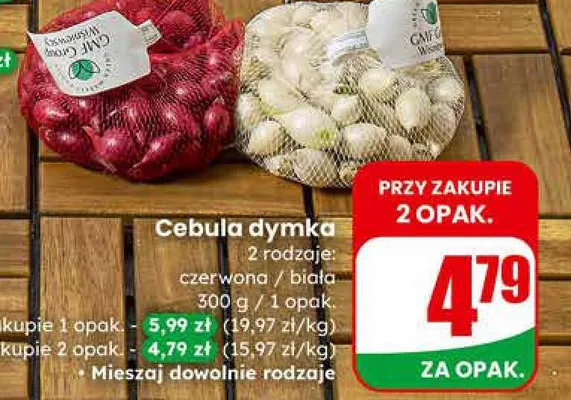 Cebula dymka 2 rodzaje: czerwona / biała promocja w Dino
