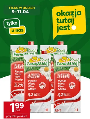 Mleko UHT 3,2% promocja w Stokrotka