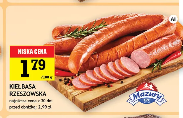 Kiełbasa rzeszowska Mazury Ełk promocja w Gram Market