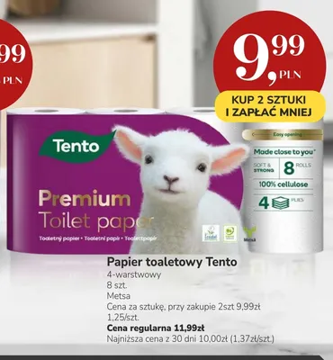 Papier toaletowy Tento 4-warstwowy 8-pak promocja w Market Point