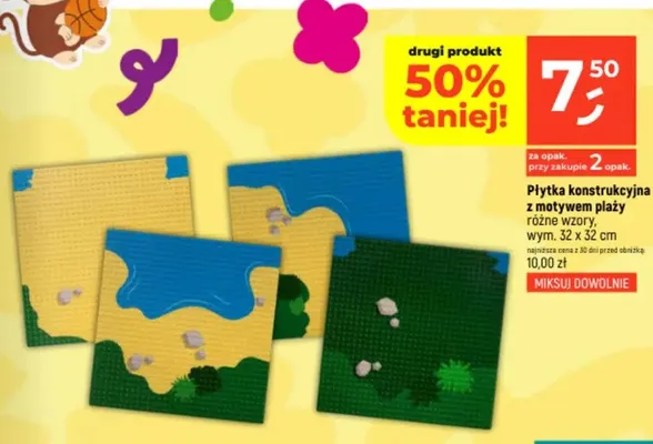Płytka konstrukcyjna z motywem plaży wym. 32x32cm promocja w Dealz
