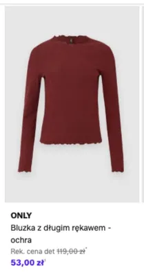 Bluzka z długim rękawem ONLY ochra promocja w Lounge by Zalando