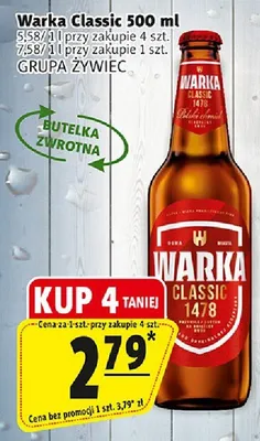 Piwo Warka Classic promocja w Prim Market